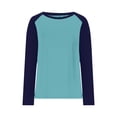 thumbnail image 4 of DISKEBUISS Women's Long Sleeve Raglan T-Shirts Crew Neck Color Block Tops for Fall Casual Loose Blouse, 4 of 6