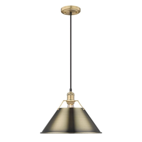 Orwell 1-Light Pendant in Brushed Champagne Bronze with Aged Brass