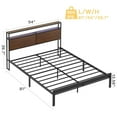 thumbnail image 2 of HAUSOURCE Queen Bed Frame with Storage Headboard Metal Platform Bed, 2 of 7