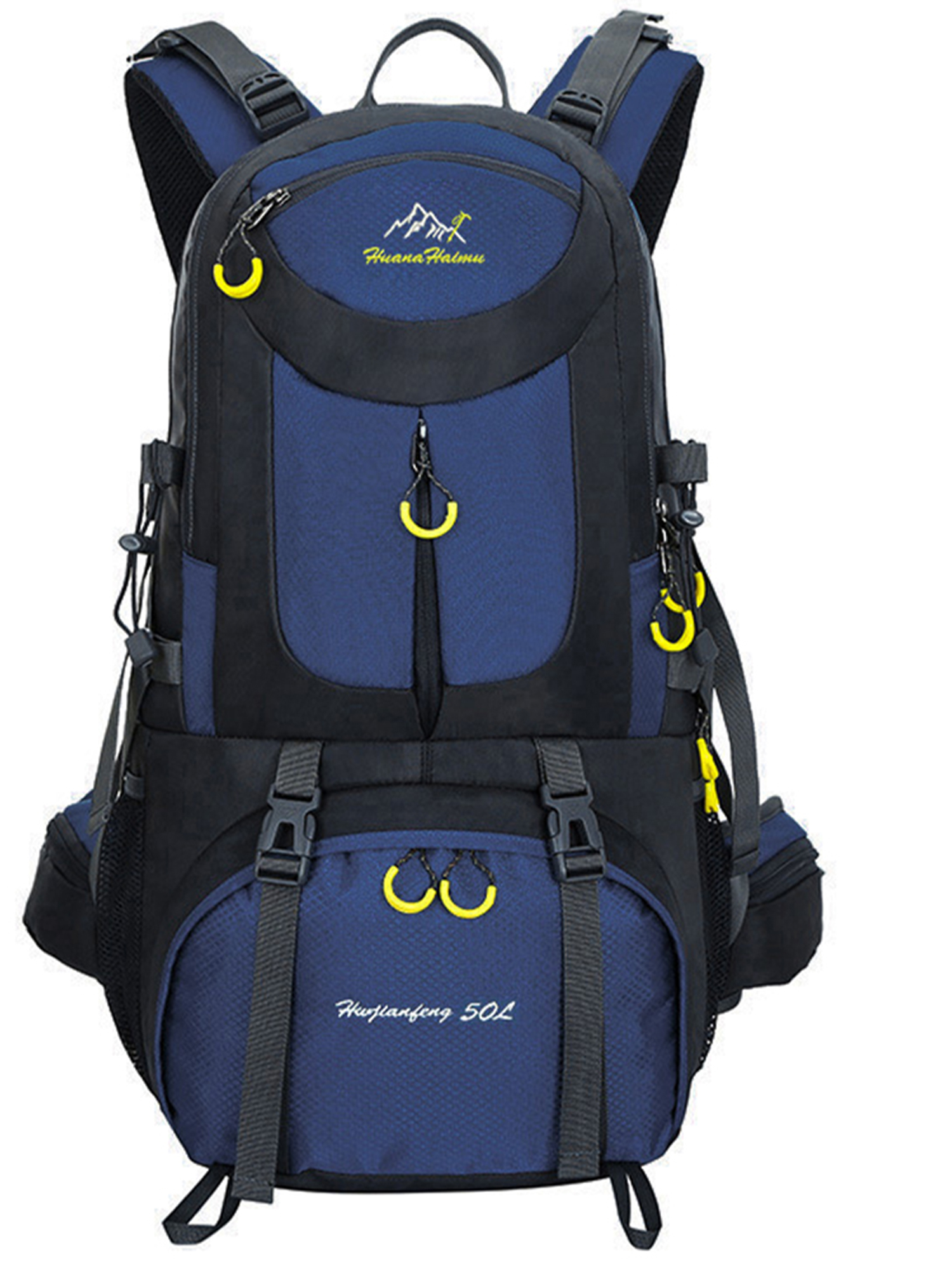 Glonme Men Travel Backpack Large Capacity Hiking Backpacks Multi Pockets Waterproof Rucksack Multipurpose Boys Lightweight Zipper Durable Anti Theft Deep Blue 50L - image 1 of 2
