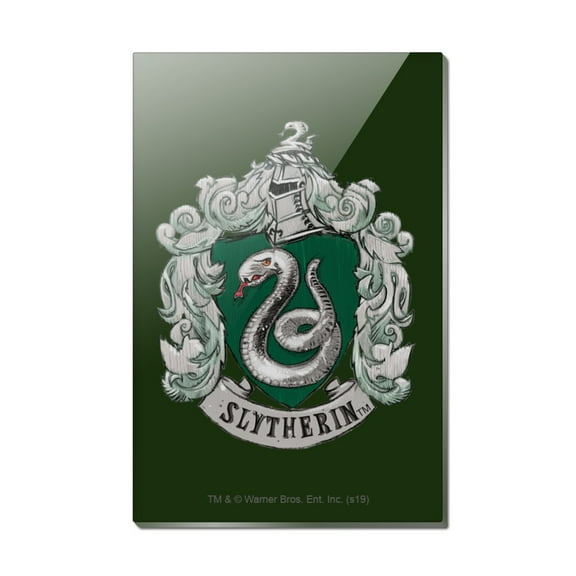 Harry Potter Slytherin Painted Crest Rectangle Acrylic Fridge Refrigerator Magnet