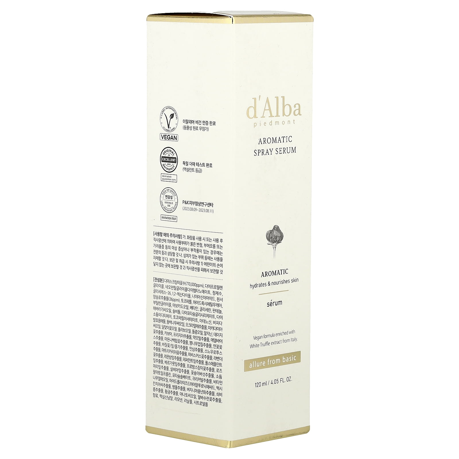 d'Alba Aromatic Spray Serum, 4.05 fl oz (120 ml)