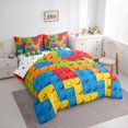 thumbnail image 3 of jejeloiu Game Gaming 7-Piece Twin Bedding Sets,3D Building Blocks Bedding Comforter Set,Cartoon Toy Brick Sheet Sets For Boys Teens,Breathable Home Decor Reversible, 3 of 8