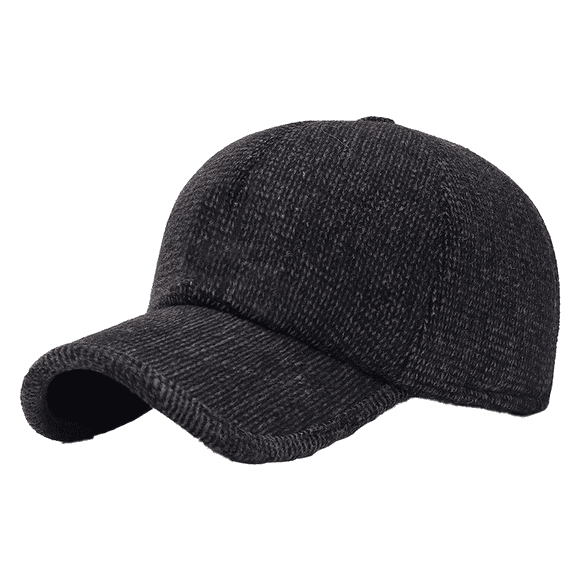 Gorra de béisbol con punta de tweed de lana térmica de invierno para hombre