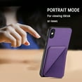 thumbnail image 5 of Feishell Case Compatible with iPhone X, iPhone XS, Wallet Case Credit Card Holder ID Slot Hidden Pocket Vertical and horizontal Kickstand Back Magnetic Shockproof Cover For iPhone X / XS, Purple, 5 of 10