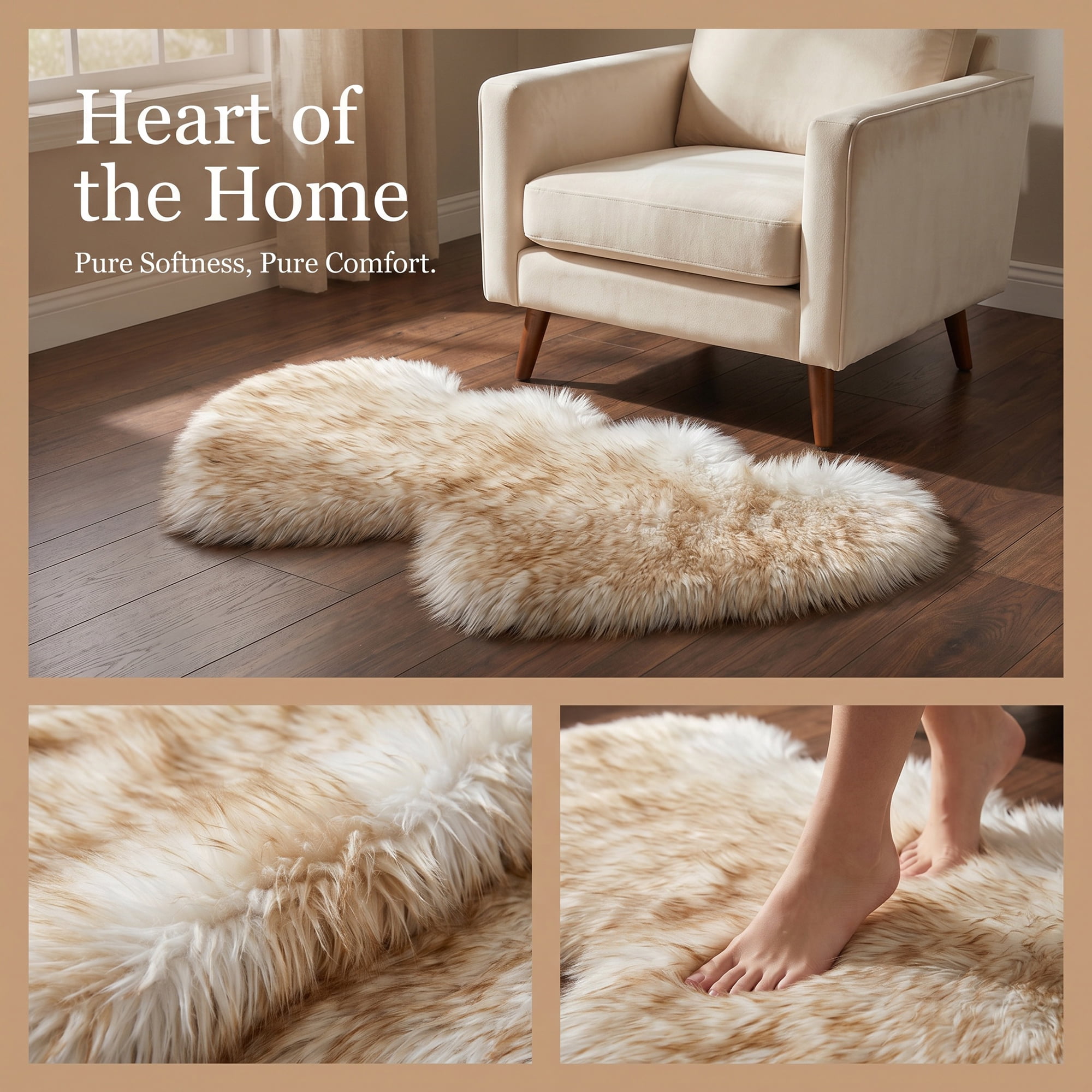 Unique Bargains Soft Fluffy Non Slip Narrow Fuzzy Shaggy Area Rug 28" x 14" White Yellow