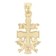 thumbnail image 3 of Ioka-14K Tri Color Gold Jesus Crucifix Cross of Caravaca Religious Charm Pendant For Necklace or Chain, 3 of 7