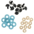 thumbnail image 4 of 2x10pcs Ojos De Juguete De Seguridad De Plástico + Tela No Tejida Brillante + Arandela 24 Mm Azul Claro perfke Ojos de seguridad transparentes, 4 of 9