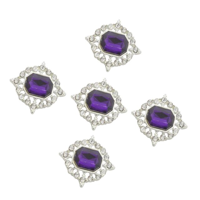 5 piezas de acrílico retro botones de de imitación adornos de cabujones de espalda plana para manualidades de álbum de recortes de bricolaje Uva morada Soledad botones de diamantes de imitación para artesanías