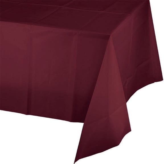 12 Count Bulk Pack Burgundy Plastic Table Covers