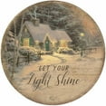thumbnail image 1 of Thomas Kinkade Let Your Light Shine 21" Round Wood Sign, 1 of 1