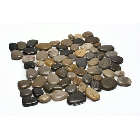 Italian Tile Stone Rainforest Mixed Mid-Polish Pebble Stone Floor and Wall Tile 12 in. x 12 in. (5.0 sq. ft. / case) ()