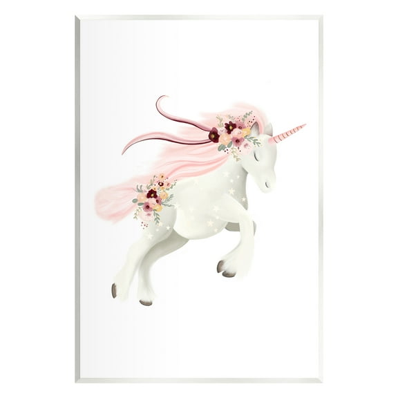Stupell Industries Pastel Galloping Unicorn Fairy Tales & Fantasy Painting Unframed Art Print Wall Art, 10 x 15