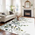 thumbnail image 2 of Green Eucalyptus Area Rugs 8'x10', Washable Small Throw Rugs for Living Room Patio, Watercolor Spring Weeping Botanical Indoor Outdoor Rug Non-Slip Low Pile Carpet Runner Reversible Floor Mats, 2 of 8