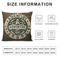thumbnail image 5 of Vintage Wood Throw Pillow Covers Linen Decorative Pillows Cover Square Quote Pillowcase Home Decor (World Adventure), 5 of 5