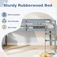 thumbnail image 6 of SESSLIFE Twin Size Loft Bed with Stairs, Gray Tall Solid Wood Loft Bed with Ladder and Guardrails for Boys Girls, No Box Spring Needed，Under Bed Storage, 6 of 8