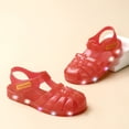 thumbnail image 5 of JUMEYU Girls Jelly Sandals Summer Costume Dress Shoes Fisherman Gladiator Flat Sandals for Toddler/Little Kid/Big Kid Size 12 (Red,Little Kids 12), 5 of 8