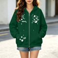 thumbnail image 2 of KHONTS Women's Y2k Zip up Cute Graphic Hoodies Casual Cartoon Harajuku Clothes Oversize Streetwear Jacket Green M, 2 of 4