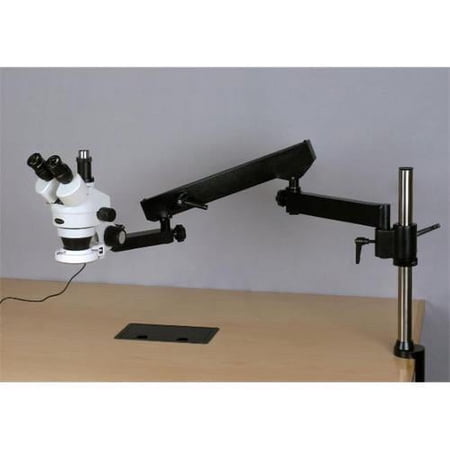 AmScope 3.5X-90X 144-LED Articulating Arm Zoom Stereo Microscope + 8MP Digital Camera New