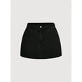 thumbnail image 2 of Black 3 Bow-Adorned Denim Mini Skirt With Red Ribbon Pockets, 2 of 8