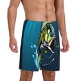 thumbnail image 2 of Rocae Largemouth Bass Fish for Men's Soft Sleep Pajama Shorts, Waistband and Pockets-Small, 2 of 6
