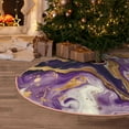 thumbnail image 5 of Xecao Purple Gold Marble Swirls Pattern Christmas Tree Skirt Holiday Part Decorations for Christmas Tree, Farmhouse Christmas Decor Xmas Holiday Home Party Decorations-36", 5 of 6
