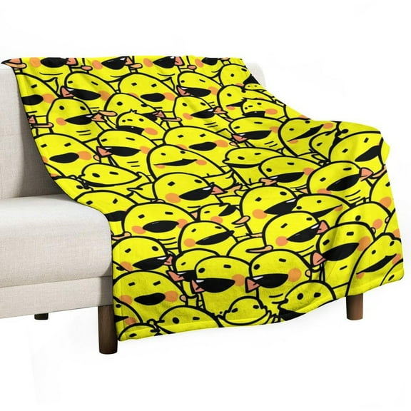 Fun And Playful Duck Flannel Blanket Lightweight Blanket for Couch Sofa Bed, Super Soft Cozy Print Warm Blanket