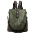 thumbnail image 2 of TFixol 2022 Sac à Dos de Voyage Rétro pour Femmes en PU avec Design Anti-Vol, Multiples Poches, Imperméable et Durable pour Usage Quotidien, Vert, 2 of 6