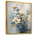 thumbnail image 2 of Designart "Delightful Flower Garden In Beige And Blue" Flowers Floater Framed Canvas Prints, 2 of 5