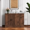 thumbnail image 2 of Xukmct 3 Doors Buffet Sideboard with and 2 Drawers, Wood Serving Storage Cabinet for Dining Room, Entryway, Brown, 2 of 11