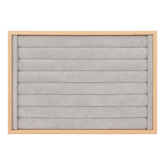 Earrings Drawer Insert, Rings Tray Protective Soft Lining Lightweight Stackable 7 Rows For Home For Trade Show Green,Black,Grey,Beige