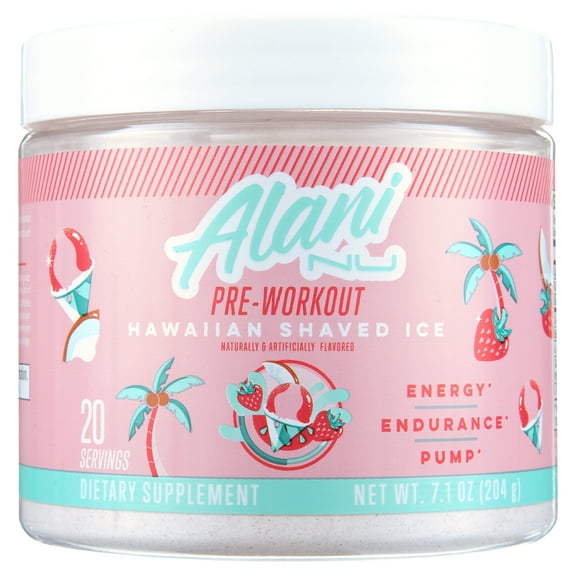 Alani Nu Pre-workout Powder, Hawaiian Shaved Ice, 20 Servings, 200mg Caffeine