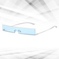 thumbnail image 4 of pieza de gafas de sol rectangulares sin montura personalizadas con montura pequeña, estilo urbano (azul), 4 of 6