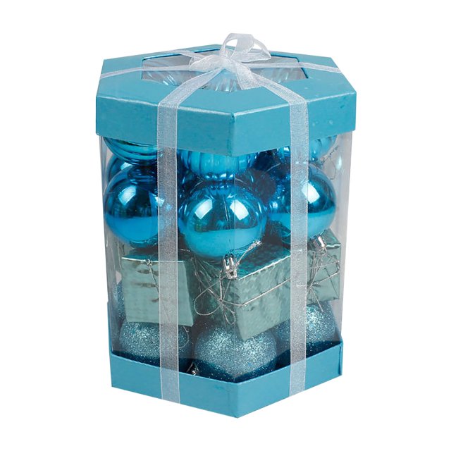 Gibobby 12 UNIDS de Navidad Decoración Colgante Decoraciones para Árboles de Navidad Bolsa de Regalo de Navidad de Navidad Caja de Regalo Set Fiesta Fiesta(Azul)