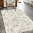 thumbnail image 2 of Farmhouse Flowers Area Rugs 4'x6', Washable Small Throw Rugs for Office Bathroom, Green Botanical Floral Patterned Indoor Outdoor Rug Non-Slip Low Pile Carpet Runner Reversible Floor Mats, 2 of 8