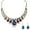 Multicolor, variant on Jiaroswwei 2Pcs/Set Exaggerated Noble Beautiful Necklace Earrings Multicolor Water Drop Faux Gem Pendant Necklace Earrings Jewelry Accessory
