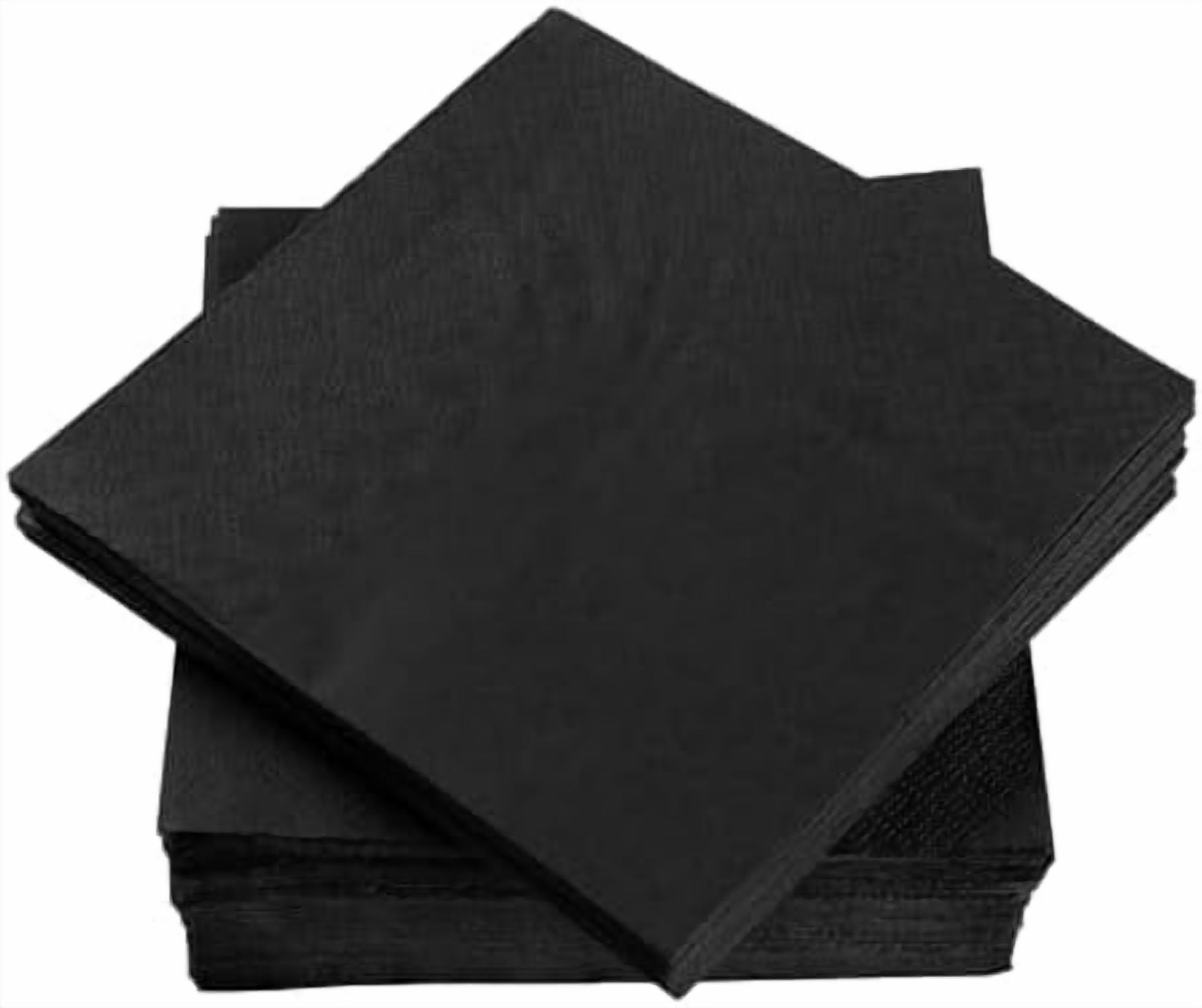 100 Pack Cocktail Napkin 2-Ply Dessert Napkins Folded 5 x 5 Inches Disposable Napkins for Dinner Wedding Birthday Party Bridal Anniversary Reception Event (100, Black)