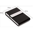 thumbnail image 2 of Estuche elegante de metal para tarjetas de visita, tarjetero de piel con cierre magnético para hombres y mujeres, monedero compacto para tarjetas profesionales, color negro, 2 of 6