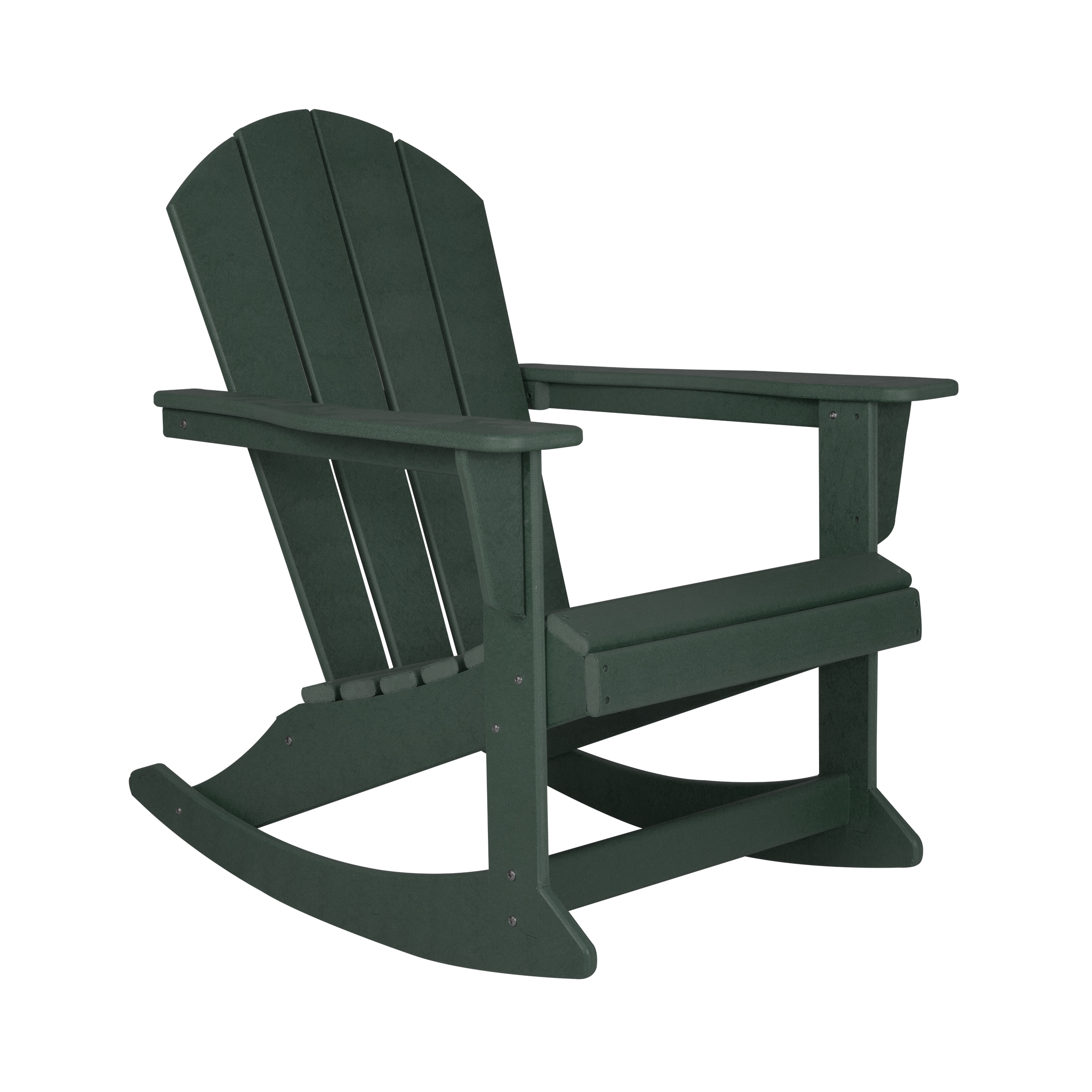 GARDEN Plastic Adirondack Rocking Chair for Outdoor Patio Porch Seating, Dark Green - image 2 of 7
