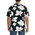 thumbnail image 3 of Yiaed Lilies Flowers Print Mens Casual Wrinkle Free Shirts Short Sleeve Button Down Summer Stretch Dress Shirt-Small, 3 of 5