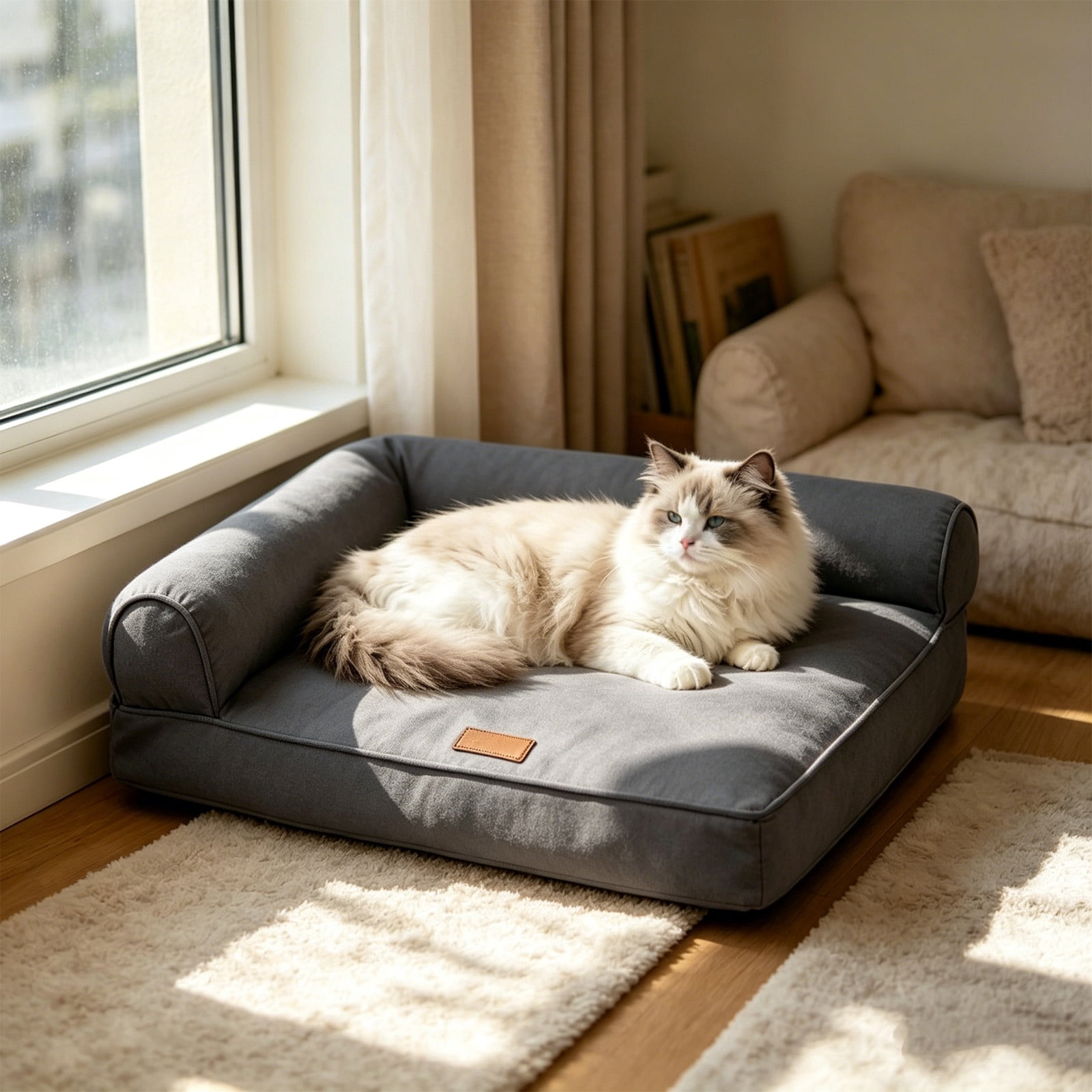 Pet Sofa All‑Season Dog Bed Waterproof Non Slide Portable Sleeping Mat with Removable Washable Cover for Floor Crate