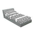 thumbnail image 2 of Ambesonne Paisley Fitted Sheet & Pillow Sham Set, Winter Theme Flowers, Twin, Black and White, 2 of 2