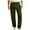 Olive Green, variant on Man Solid-Color Corduroy Pocket Button Casual Loose Straight Leg Pants White