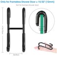 thumbnail image 5 of 6 Pack Over Shower Glass Door Hook, 304 Stainless Steel Rack Hooks, Bathroom Frameless Drilling-Free Hanger, for Bathing Suits, Robe, Towel, Squeegee, Loofah, Shaver, 5 of 6