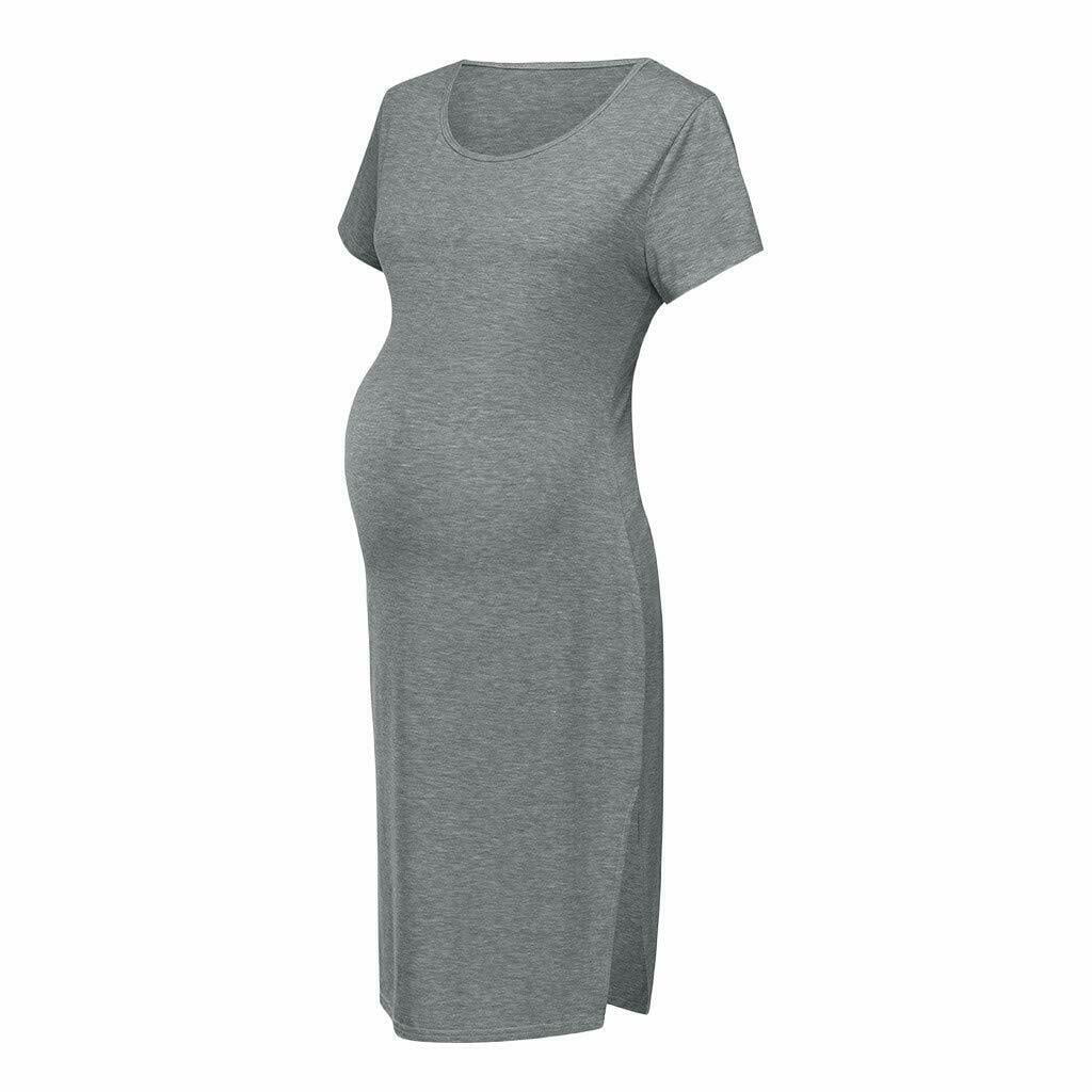 Purpless Maternity 3/4 Sleeve Pregnancy V-Neck Casual Dress Dresses Top D4400 