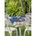 thumbnail image 3 of Outdoor Tablecloth with Umbrella Hole for Patio/Picnic/Party/Camping, Blue Butterflies Flowers Waterproof Table Cloth Round Cover Washable, Spring Vintage Botanical Floral (Dia 54"), 3 of 9