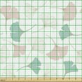 thumbnail image 2 of Ambesonne Botanical Fabric by the Yard Upholstery, Ginkgo Leaves Wild Herbs, 2 Yards, Rose Turquoise and White, 2 of 5