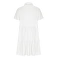 thumbnail image 4 of ZZwxWA Womens Shirt Dress Button Down 2025 Summer Short Sleeve V Neck Loose Flowy Tiered Ruffle Knee Length Dresses Casual Plus Size S-5XL Sunderss, 4 of 5