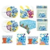 Blue's Clues Birthday Party Supplies Bundle Pack includes 16 Dessert Cake Plates, 16 Napkin, 1 Plastic Table Cover, 16 Party Invitations and 16 Thank You Notes, 16 Loot Bags, 1 Dinosaur Sticker Sheet