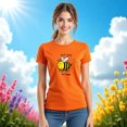 thumbnail image 3 of Playera Bee Happy, Don´t Worry – No te preocupes, Sé Feliz y ¡Zumba Con Estilo! Color Anaranjado Talla Extra Grande Marca Emil SaEs, 3 of 4